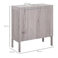 HOMCOM Under Sink Bathroom Wood Cabinet Storage Sink Basin Storage w/ 2 Doors Storage Cupboard(m-3)