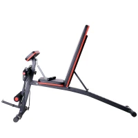 HOMCOM Multifunktion Hantelbank Kraftstation mit Feder Booster Trainingsbank Gewicht bis 120kg Schwarz 54 x 160 x 106 cm(m-19)