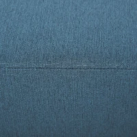 HOMCOM Pouf repose-pied tabouret bas en tissu de lin capacité de charge 110 Kg 40 x 30 x 24 cm bleu foncé(m-9)