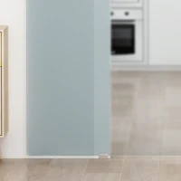 HOMCOM Porta Scorrevole in Vetro Smerigliato con Binario in Alluminio per Bagno Cucina Studio Vetro 205cm(m-10)