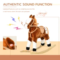 HOMCOM konik na biegunach dla dzieci konik na biegunach bujak rżący różowy(m-5)