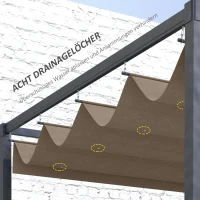 Outsunny Zamienny daszek do ogrodowego pawilonu 2,85 x 2 m, rozsuwany, łatwy montaż, poliester, kolor kawy(m-5)