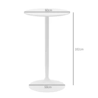 HOMCOM Mesa de Bar Redonda Mesa Alta de Cozinha Moderna com Estrutura de Aço para 2 Pessoas Ø60x102 cm Preto(m-3)