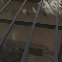 Outsunny 3 x 3 m Metalen Pergola, Tuinpergola met Waterdicht Dak, Vrijstaand, Windbestendig, UV-bestendig, Donkergrijs(m-8)