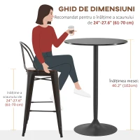 HOMCOM Masa De Bucatarie Moderna Inalta, Cadru De Otel(m-7)