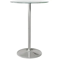 Homcom Masa Bistro Rotunda Bar – Blat Sticla Securizata Ø90 cm, Cadru Metalic Modern(m-10)