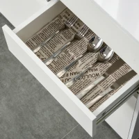 HOMCOM High Gloss Sideboard, Storage Cabinet with Drawers, Door Cupboard and Push-Open Design, White(m-9)