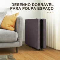 HOMCOM Cama Dobrável 70x180 cm com Colchão de Espuma Cama Dobrável com Encosto Ajustável em 5 Posições e Rodas Marrom(m-5)