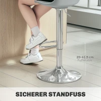 HOMCOM Zestaw 2 Hokerów Barowych, Obracane Krzesła z Oparciem, Regulowane Wysokość, do 120 kg, 42 x 38 x 82-104 cm, Szary(m-7)