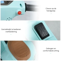 HOMCOM VESPA elektrische motorfiets kindermotorfiets elektrisch voertuig 18-36 maanden 3 km/h LED licht geluid PP-kunststof metaal groen 66.5 x 38 x 52 cm(m-7)