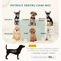 PawHut Canapea pentru Caini si Pisici cu Spatar si Perna Detasabila Verde(m-4)