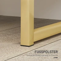 HOMCOM Stolik Nocny z 2 Szufladami, Eleganckie Metalowe Uchwyty w Kolorze Złota, 40 x 40 x 50 cm, Biały(m-6)