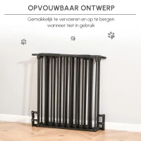 PawHut 2-in-1 Afsluithek, Huisdieren Speelplaats, Veiligheidshek, Opvouwbaar, Metaal, 300 x 3 x 74,5 cm, Zwart(m-6)