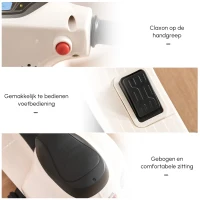 HOMCOM VESPA elektrische motorfiets kindermotorfiets elektrisch voertuig 18-36 maanden 3 km/u LED-licht geluid PP kunststof metaal wit 66,5 x 38 x 52 cm(m-7)