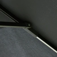 Outsunny 3(m) Cantilever Banana Parasol Hanging Umbrella with LED Solar lights, Crank, 8 Sturdy Ribs and Cross Base for Outdoor, Garden, Patio, Black(m-10)