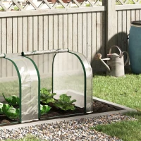 Outsunny Sera tip tunel din PVC transparent si otel, pentru plante si flori, cu usi cu fermoar, 295x100x80 cm(m-13)