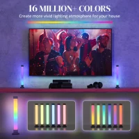 HOMCOM 2-Delige LED Lampenset, Tafellamp met App- en Afstandsbediening, Muzieksynchronisatie, Kleurmodi, Timer, Wit(m-4)