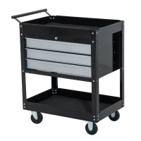 HOMCOM Caucior pentru Atelier Profesional Comoda pentru Scule in Lamiera, Nero, 68x46x88cm(m-1)