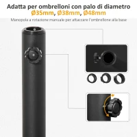 Outsunny Base per Ombrellone 13kg in Cemento con Finitura Lucida, 40x40x43cm, Nero(m-4)