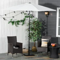 Outsunny Base per Ombrellone 13kg in Cemento con Finitura Lucida, 40x40x43cm, Nero(m-7)