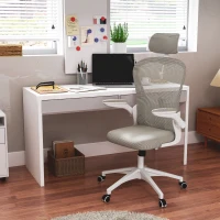 Vinsetto Cadeira de Escritório Basculante com Encosto Alto Apoio para a Cabeça Ajustável e Suporte Lombar 62x64x112-120 cm Cinza(m-11)