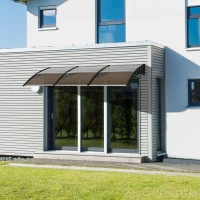 Outsunny Copertina Exterior 300×100 cm – Policarbonat & Aluminiu Maro(m-12)