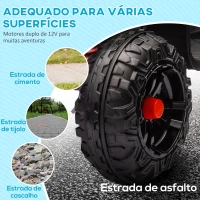 AIYAPLAY Quadriciclo Elétrico para Crianças com Bateria 12V Faróis e Música Carga 30 kg 85x55,5x62 cm Vermelho(m-6)