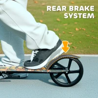 AIYAPLAY Foldable Kids Scooter with Adjustable Handlebar, 200mm Big Wheel, Rear Fender Brake, for Ages 6-12 Years, Black(m-6)