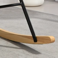 HOMCOM Schommelstoel in Samt-uitstraling met Lendenkussen, tot 120 kg, 67 x 85 x 112 cm, Crèmewit(m-9)