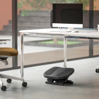 HOMCOM Apoio para os Pés com Superfície Texturizada Inclinação de 0-30° Massagem e Altura Ajustável em 3 Níveis 45x34x10-16,5 cm Cinza(m-2)