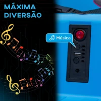 AIYAPLAY Carrinho de Choque Elétrico para Crianças com Licença Angry Birds Bateria 12V Rotação  de 360° Luzes LED Música 73x73x44 cm Azul(m-7)