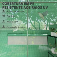 Outsunny Estufa tipo Túnel 6x3x2 m Estufa de Exterior com 4 Janelas de Malha Cobertura de PE Anti UV e 3 Portas Enroláveis Verde(m-6)