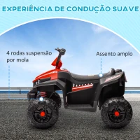 AIYAPLAY Quadriciclo Elétrico para Crianças com Bateria 12V Faróis e Música Carga 30 kg 85x55,5x62 cm Vermelho(m-4)