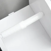 kleankin Armário Casa de Banho Armário Auxiliar Casa de Banho com Prateleiras Ajustáveis e Suporte para Papel Higiénico 20x20x80 cm Branco(m-9)