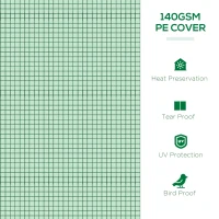 Outsunny foliekas minitunnelkas met gaasvenster, UV-bestendig koudframe voor tuinteelt, PE-folie, groen, 300 x 80 x 45 cm(m-4)