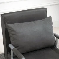 HOMCOM Modern Chair Bed Sleeper Foldable Portable Armchair Bed with Pillow for Living Room, Bedroom and Guest Room, Grey(m-10)