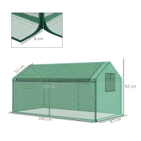 Outsunny Mini-kas kweekbed foliekas, weerbestendig, 180 x 92 x 92 cm, Groen(m-3)