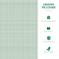 Outsunny foliekas minitunnelkas met gaasvenster, UV-bestendig koudframe voor tuinteelt, PE-folie, groen, 200 x 80 x 45 cm(m-4)