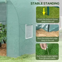 Outsunny Stevige Foliekas voor Jaarrond Tuinieren - Groen(m-7)