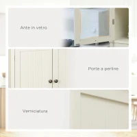 HOMCOM Mobile Dispensa a 5 Livelli con Cassetto Centrale in MDF e Truciolato, 76x40x182.5 cm, Bianco Crema(m-5)