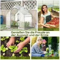 Outsunny Szklarnia przechodnia, 1,80 x 1,00 x 1,68 m, szklarnia foliowa, wytrzymała folia, Biała(m-6)