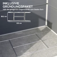 Outsunny Szopa na narzędzia, domek ogrodowy z oknem wentylacyjnym, plastik, metal, 240 x 190 x 228, szary(m-6)