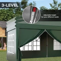 Outsunny 3 x 6m Pop-Up Gazebo, with Curtain Walls and Windows - Dark Green(m-7)