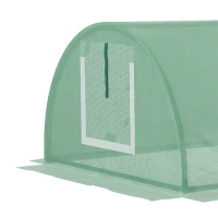 Outsunny foliekas minitunnelkas met gaasvenster, UV-bestendig koudframe voor tuinteelt, PE-folie, groen, 300 x 80 x 45 cm(m-9)