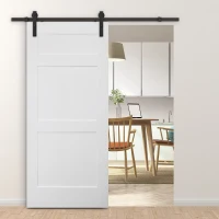 HOMCOM 200cm Binario per Porta Scorrevole Kit Accessori con Binario e Rulli Tappi in Stile Rustico Portata 90kg Acciaio al Carbone Nero(m-10)
