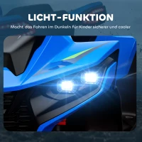 AIYAPLAY Elektrische Kinderquad, 3-6 km/u, met LED-verlichting, Muziek, USB, voor 3-8 Jarigen, Blauw(m-8)