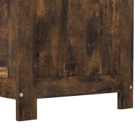 HOMCOM Storage Chest, Modern Storage Trunk with 2 Safety Hinges and Cut-out Handles, Wooden Toy Box for Living Room, Entryway, 76 x 40 x 48 cm, Rustic Brown(m-9)