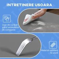 PawHut Pătuț Pliant pentru Câini de Talie Mică pentru Interior și Exterior din Metal și Material, 71x58x20 cm, Gri(m-6)