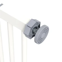 PawHut Bramka Ochronna dla Psów, Absperrgitter, Bramka dla Zwierząt, Metal, Tworzywo Sztuczne, 74-87 cm, Biały(m-9)