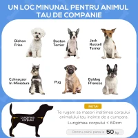 PawHut Pătuț Pliant pentru Câini de Talie Mică pentru Interior și Exterior din Metal și Material, 71x58x20 cm, Gri(m-4)